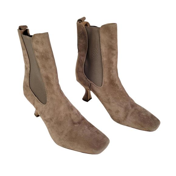 Sam Edelman Shoes - Sam Edelman LANI Fern Green Suede Chelsea Ankle Heeled Boot Women Size 10